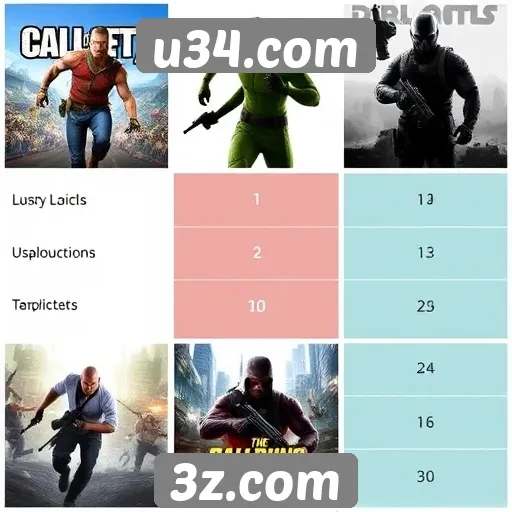 Comparativo entre jogos populares no u34.com